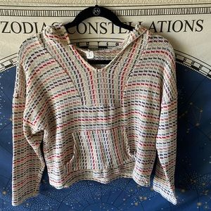 3/$30 💓 Rainbow Cropped Knit Hoodie 🌈✨